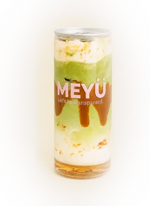MEYÜ Pistachio and Cream iced matcha can